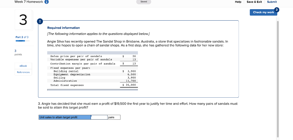 Solved Week 7 Homework i Saved Help Save & Exit Submit Check | Chegg.com