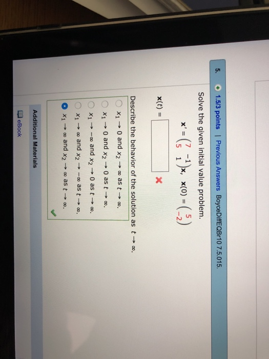 solved multiple choice $55,660 decrease $134,140... Solved 2. Ο 2.6714 points ! Previous Answers BoyceDiffEQBri0 | Chegg.com