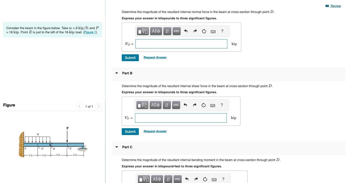 Determine The Magnitude Of The Resultant Internal | Chegg.com