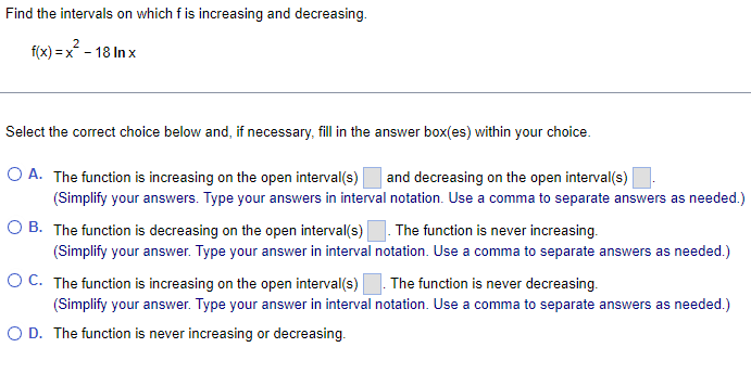 Solved Find the intervals on which f is increasing and | Chegg.com