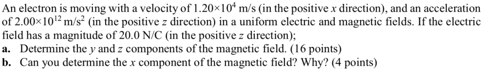 Solved An electron is moving with a velocity of 1.20x104 m/s | Chegg.com
