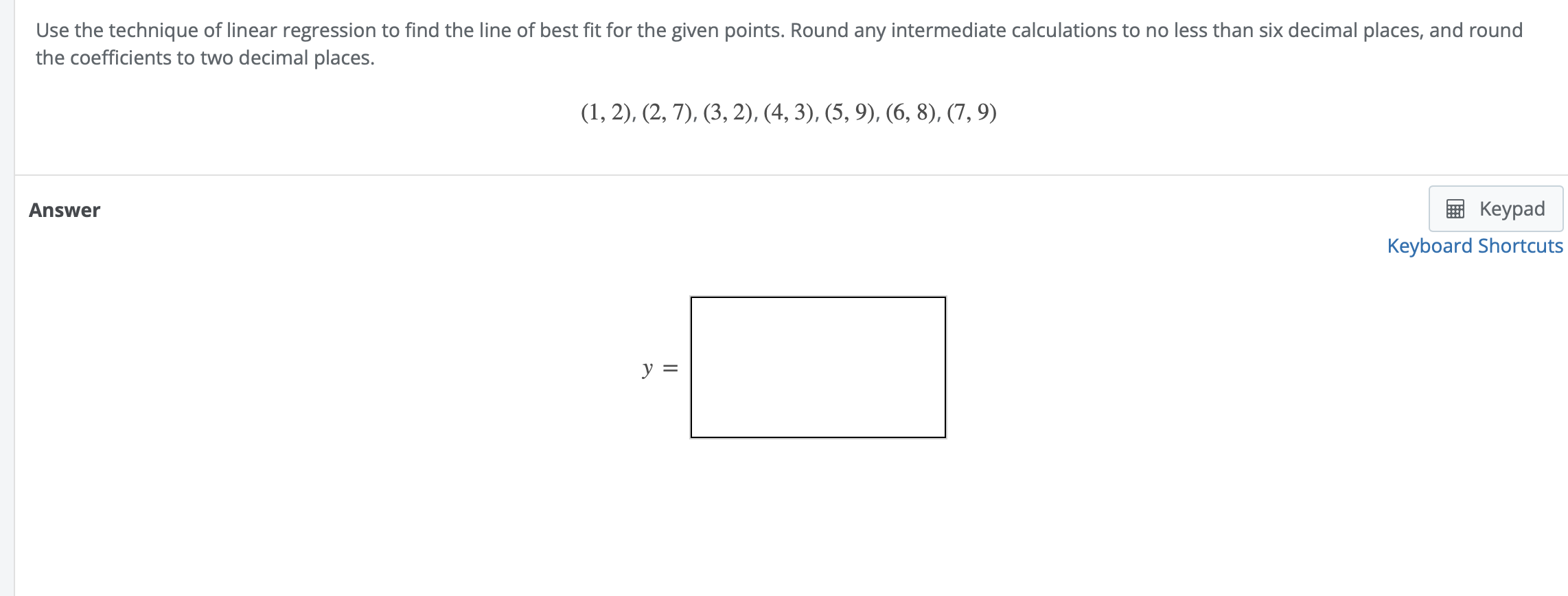 Estimate the Line of Best Fit Using two Points on the Line (2 8) (8  5).[Solved]