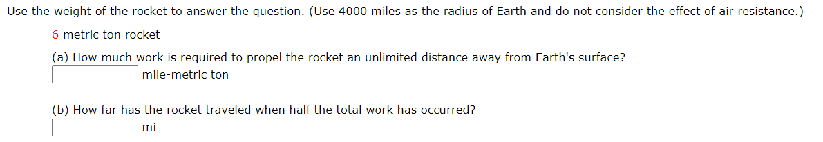 Solved Use the weight of the rocket to answer the question. | Chegg.com