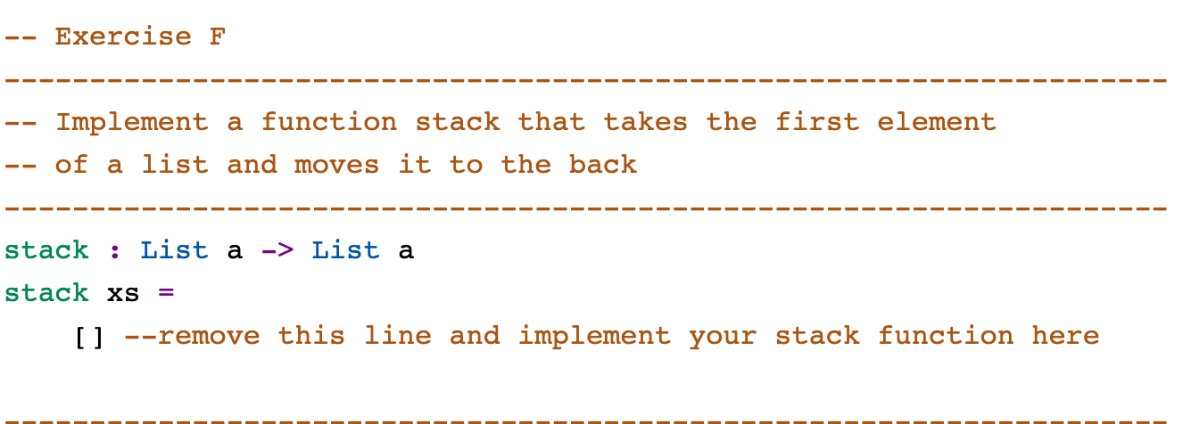 Solved -- Exercise F -- Implement A Function Stack That | Chegg.com
