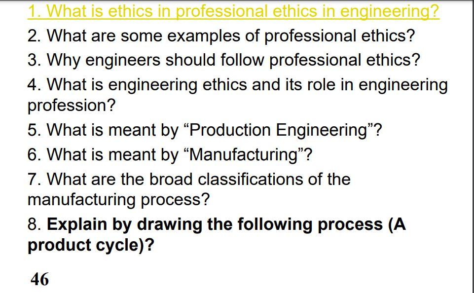 Solved 1. What Is Ethics In Professional Ethics In | Chegg.com