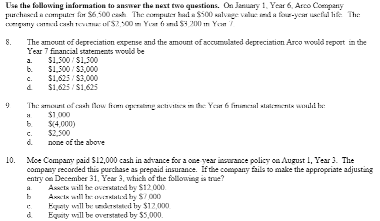 Solved Use the following information to answer the next two | Chegg.com