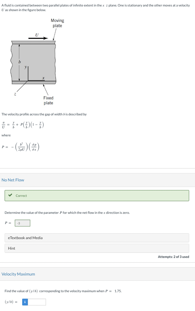 Solved A fluid is contained between two parallel plates of | Chegg.com