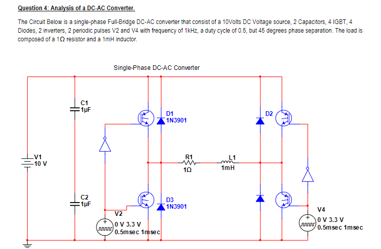 Question 4: Analysis of a DC-AC Converter. The | Chegg.com