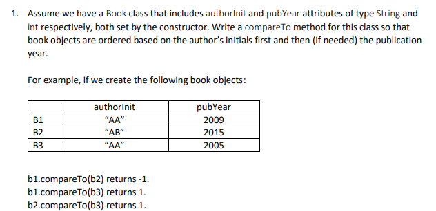 Solved Assume we have a Book class that includes authorInit | Chegg.com