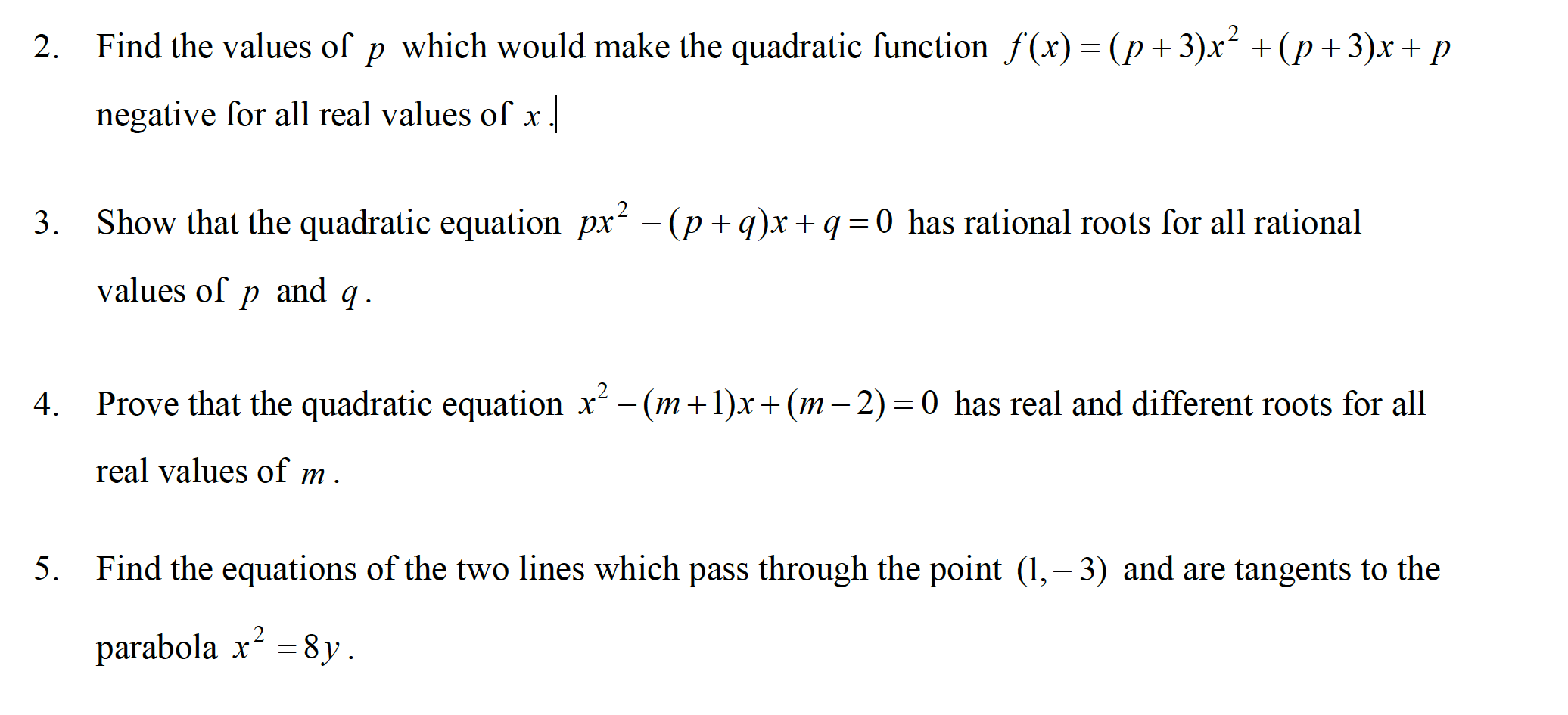 Solved 2 Find The Values Of P Which Would Make The Chegg Com