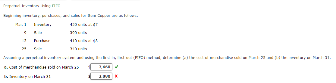 Solved Perpetual Inventory Using FIFO Beginning inventory, | Chegg.com