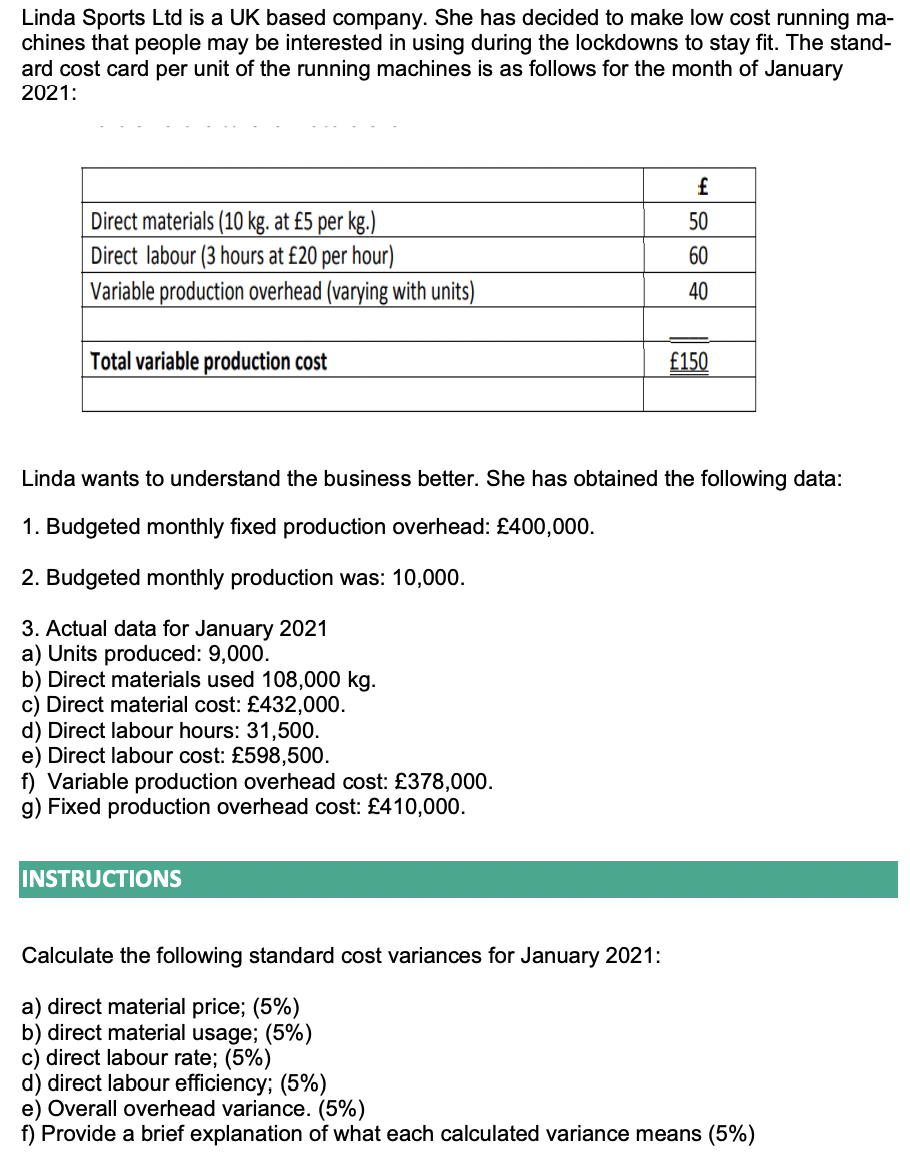 Solved Linda Sports Ltd is a UK based company. She has