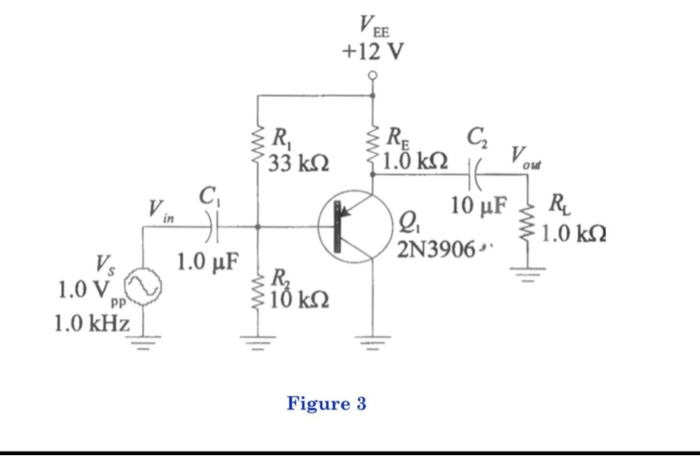 Solved VEE +12 V ke Kevin t e 10 uF { REL 2N3906 $ 1.0 k 2 | Chegg.com