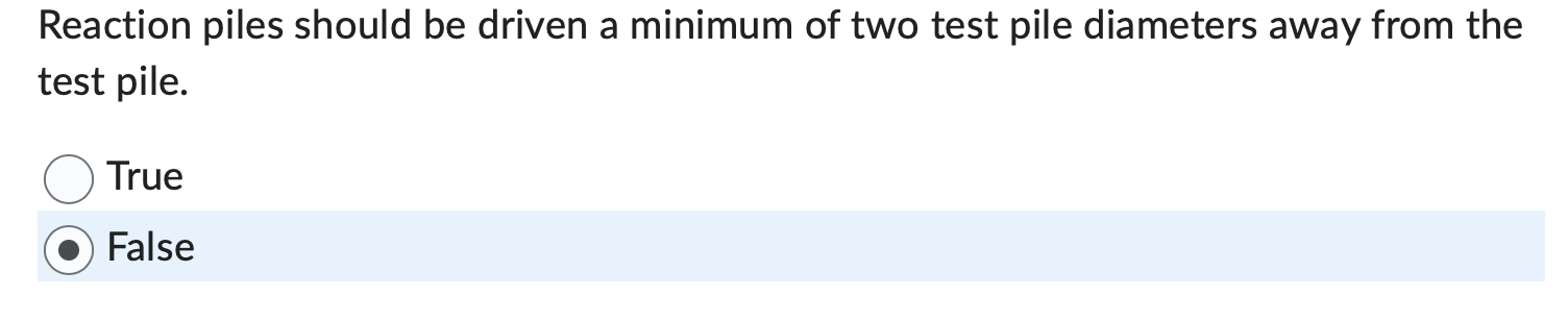 Solved Reaction piles should be driven a minimum of two test | Chegg.com
