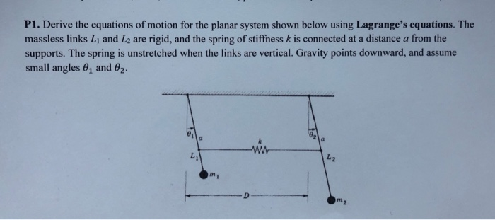 Solved P1. Derive the equations of motion for the planar | Chegg.com