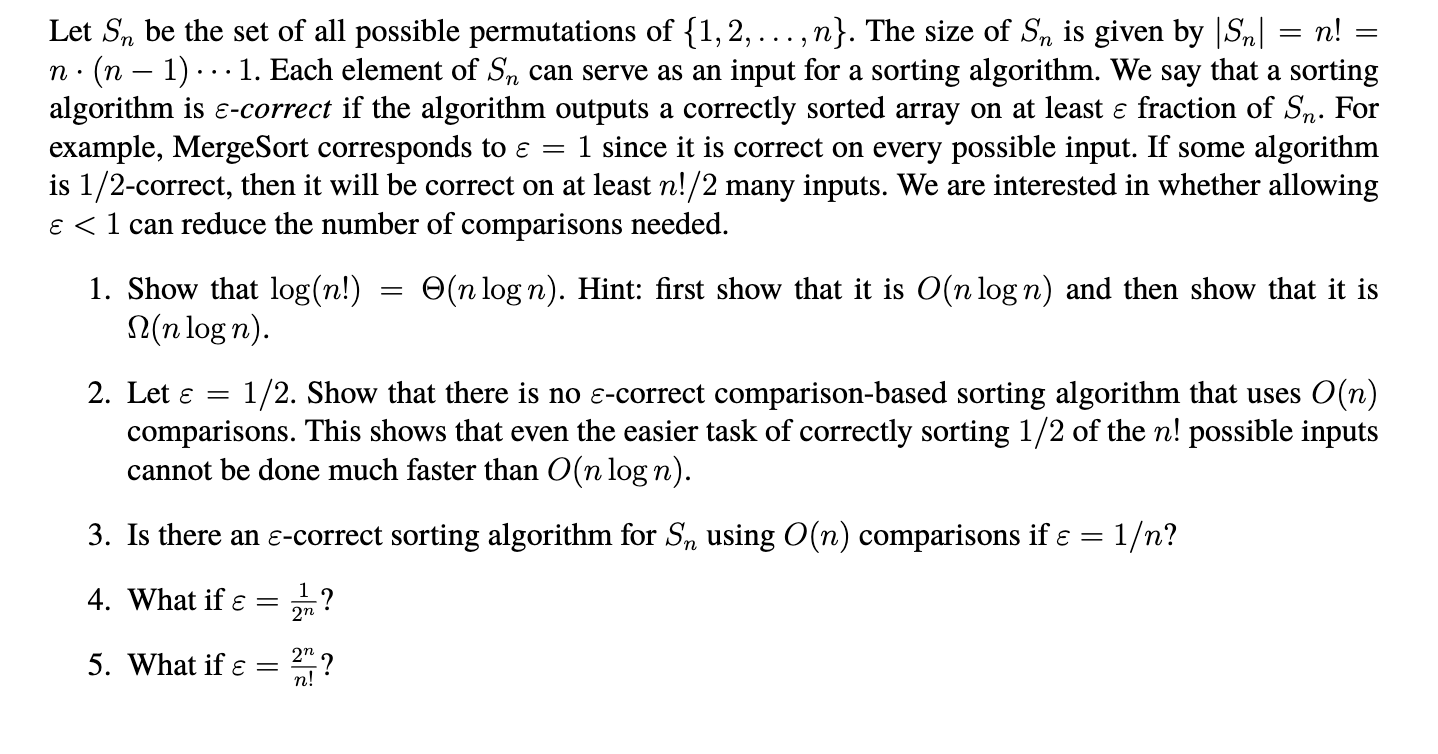 Solved Let Sn be the set of all possible permutations of | Chegg.com