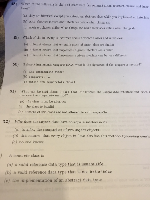 Solved 45) Which statement about Java's Throvable subclasses | Chegg.com
