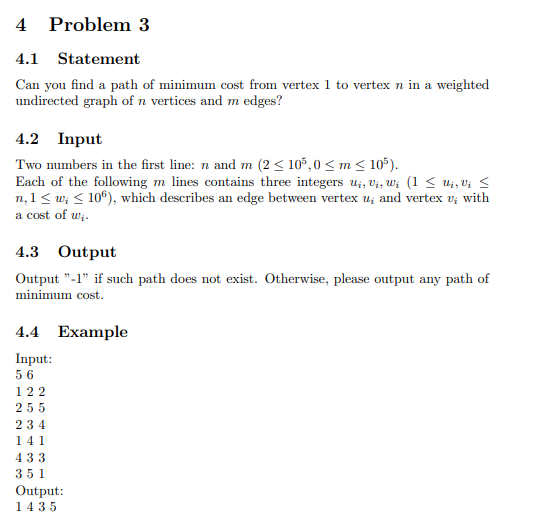 Solved 4 Problem 3 4.1 Statement Can you find a path of | Chegg.com