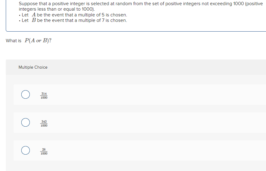 Solved Suppose that a positive integer is selected at random | Chegg.com