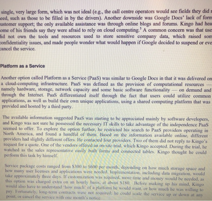 Part 1 Read the 1-888-Junk-Van case (in your Harvard | Chegg.com