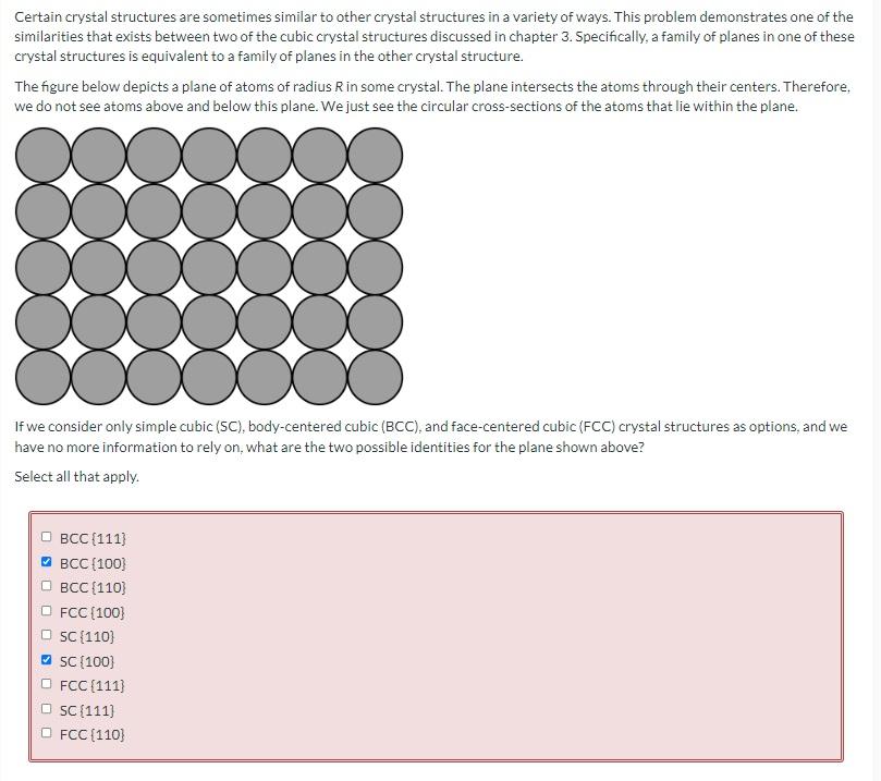 Solved Certain Crystal Structures Are Sometimes Similar To Chegg Com