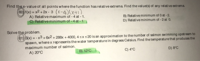 Solved Find thex-value of all points where the function has | Chegg.com