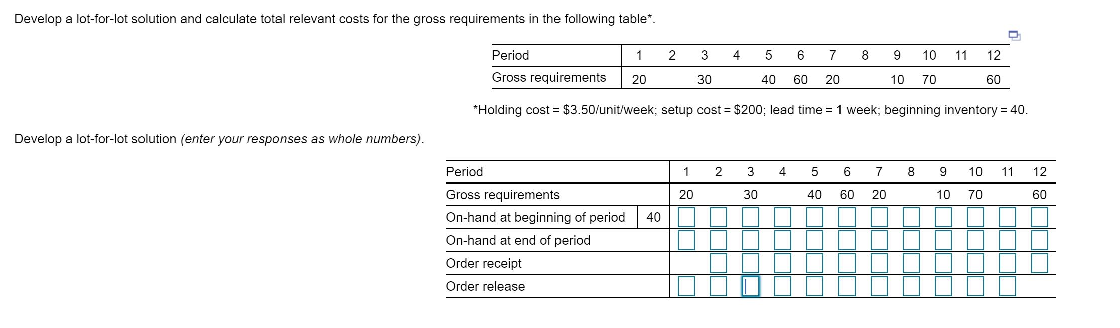 Solved Develop a lotforlot solution and calculate total