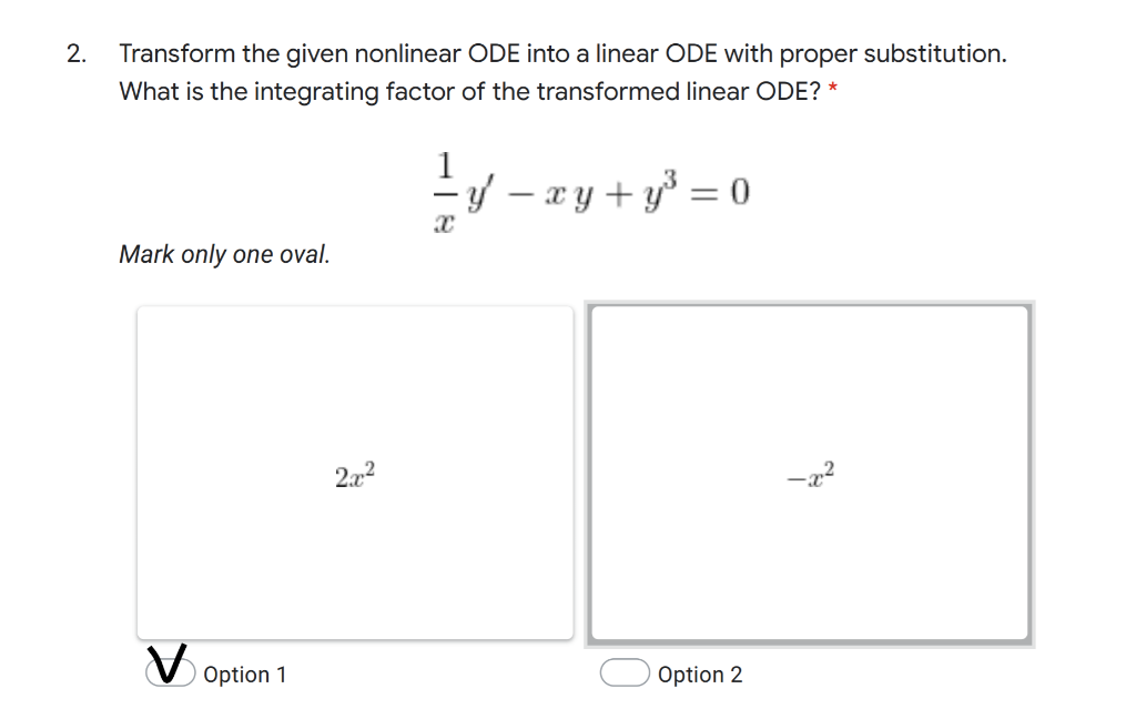 Solved 2. Transform the given nonlinear ODE into a linear | Chegg.com