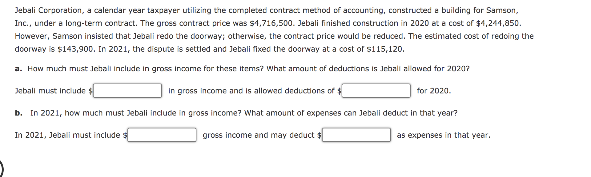 Solved Jebali Corporation, a calendar year taxpayer