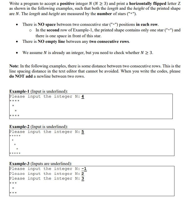 Solved Write a program to accept a positive integer N (N > | Chegg.com