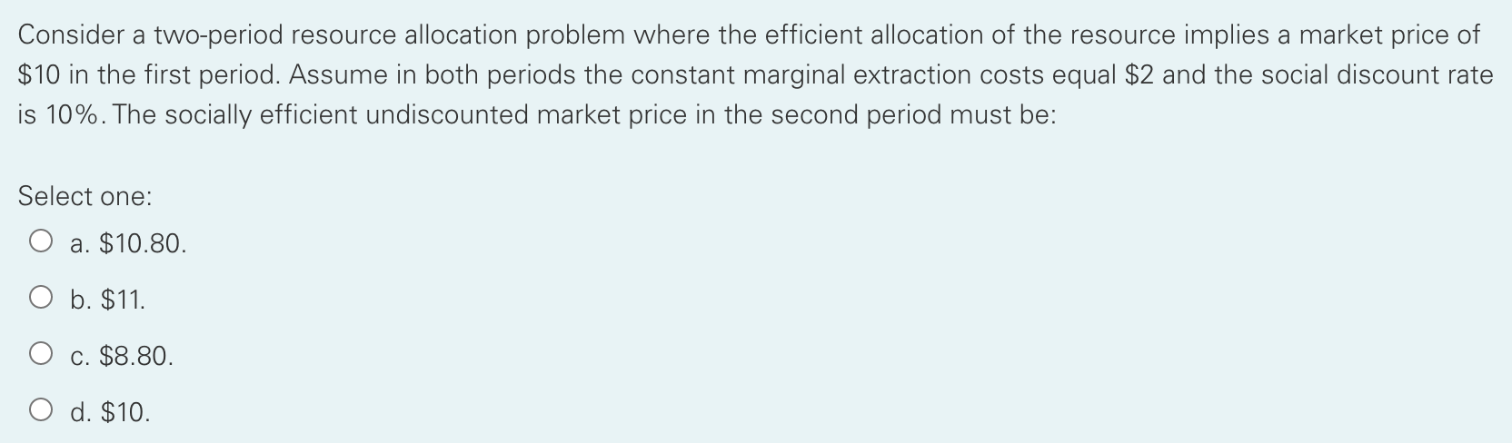 Solved Consider a two-period resource allocation problem | Chegg.com
