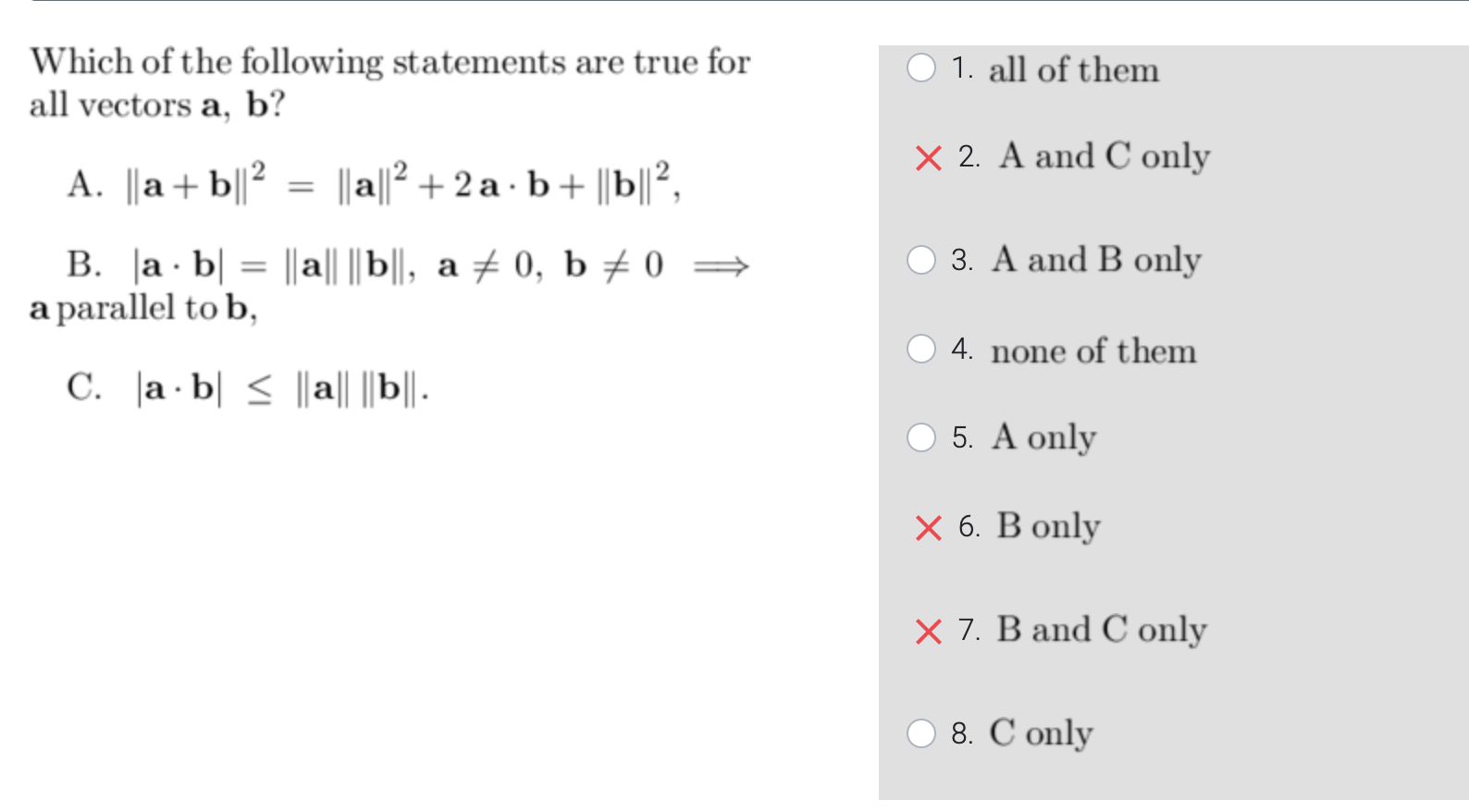 Solved Which Of The Following Statements Are True For All | Chegg.com