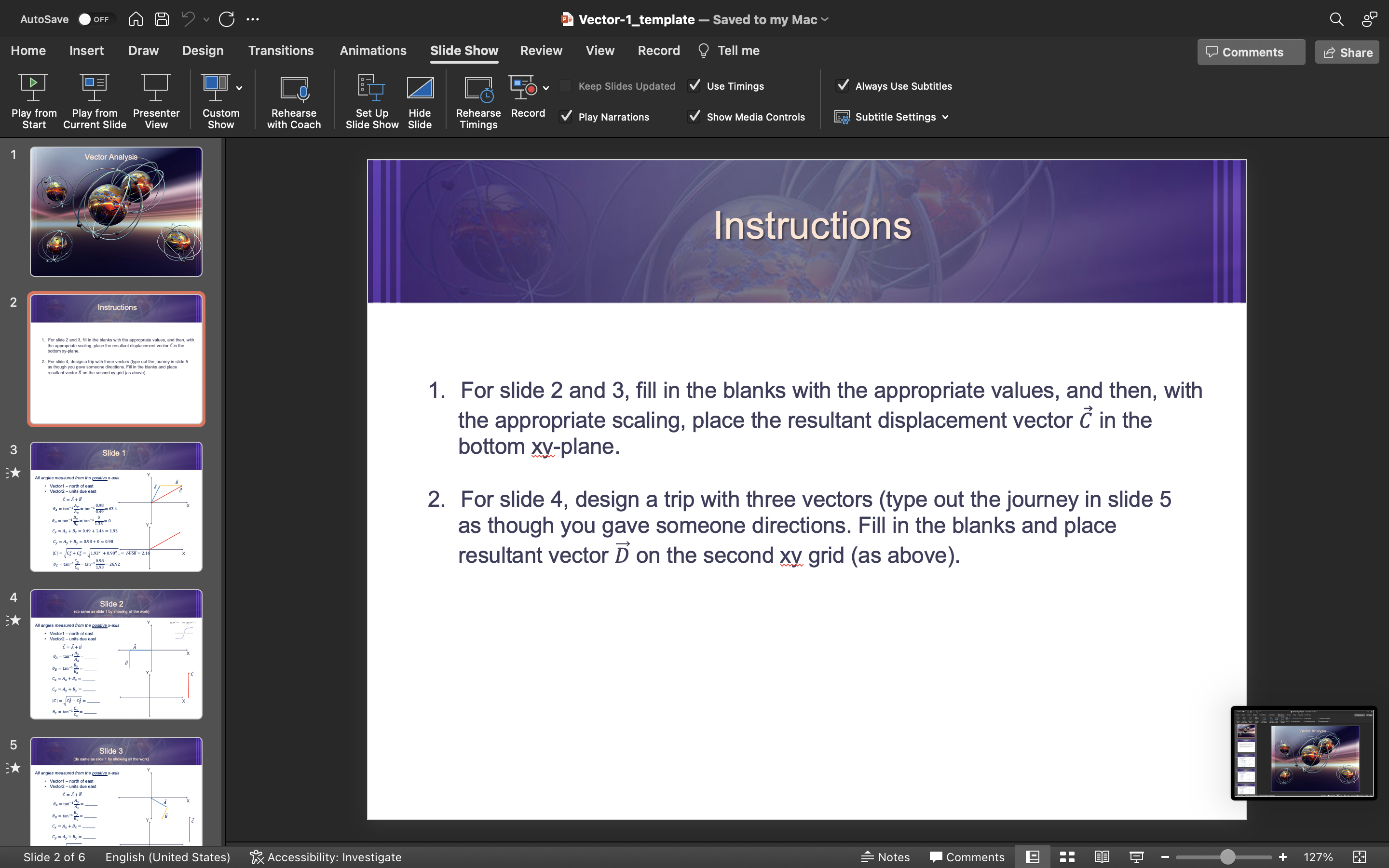 1. For slide 2 and 3 , fill in the blanks with the | Chegg.com