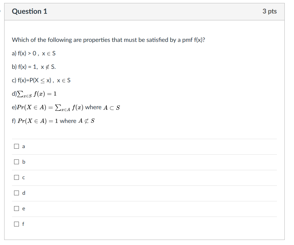Solved Question 1 3 pts Which of the following are | Chegg.com