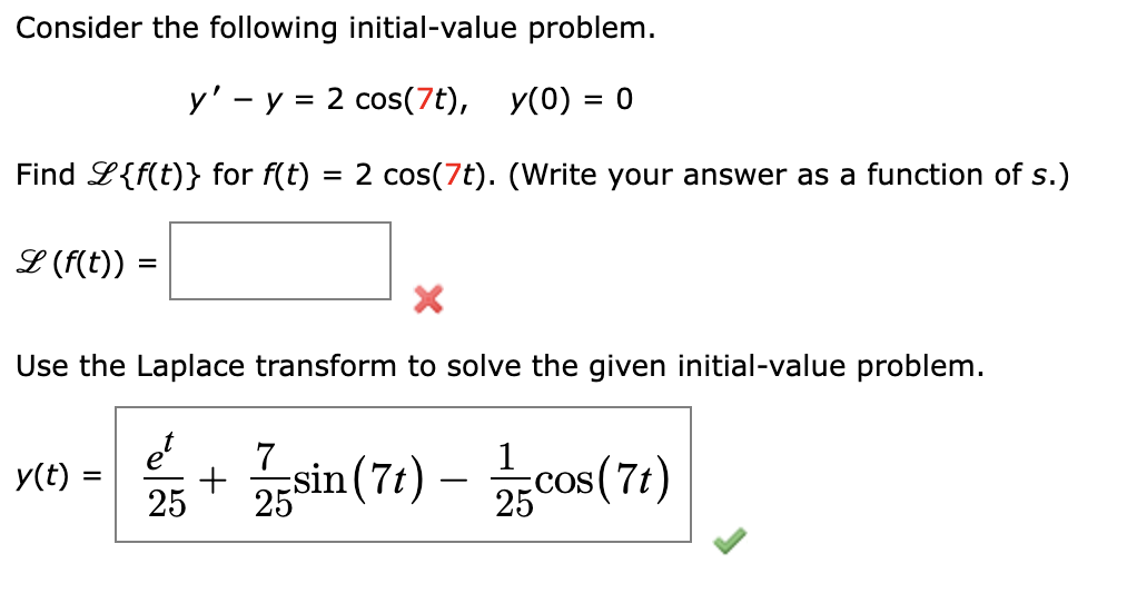 express the solution of the following initial value problem in terms of an integral