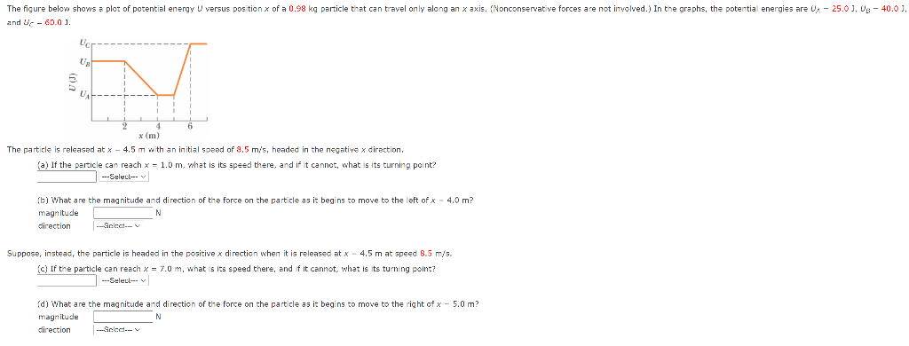Solved The figure below shows a plot of potential energy U | Chegg.com
