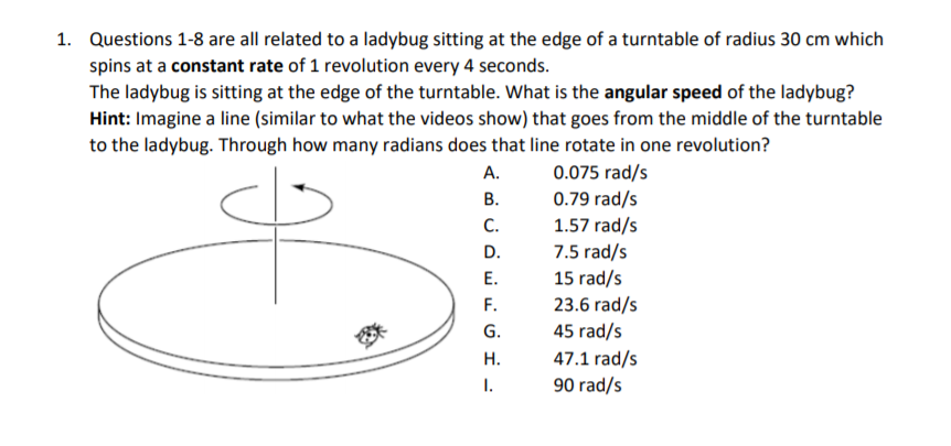 Solved 1. Questions 18 Are All Related To A Ladybug Sitt