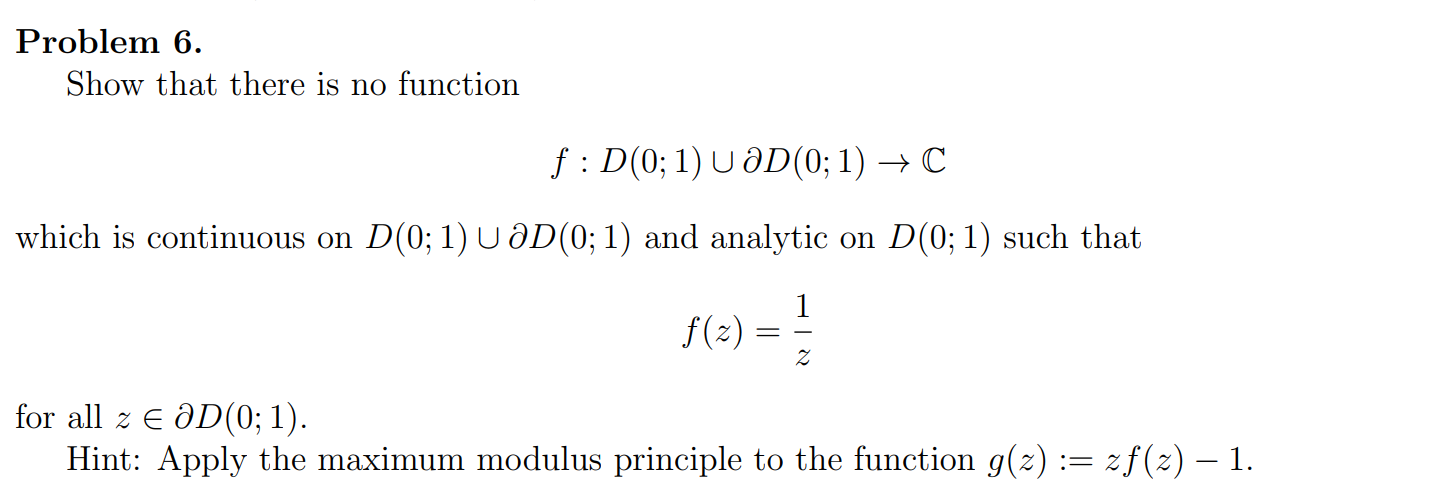Solved Problem 6. Show that there is no function | Chegg.com