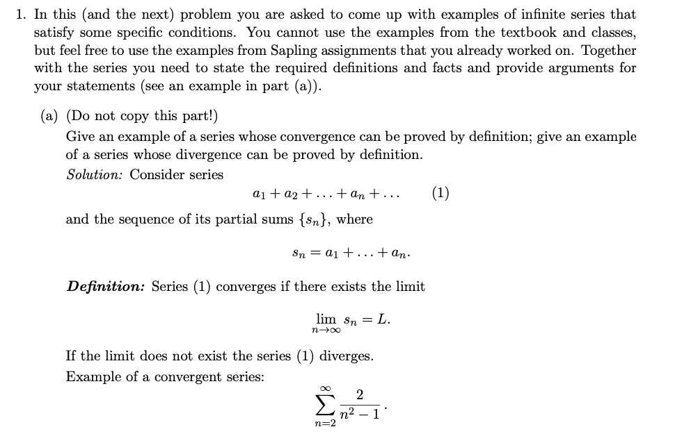 Solved 1. In this (and the next) problem you are asked to | Chegg.com