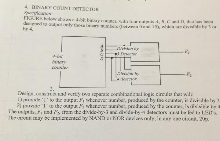 Solved 4. BINARY COUNT DETECTOR Specification: FIGURE below | Chegg.com