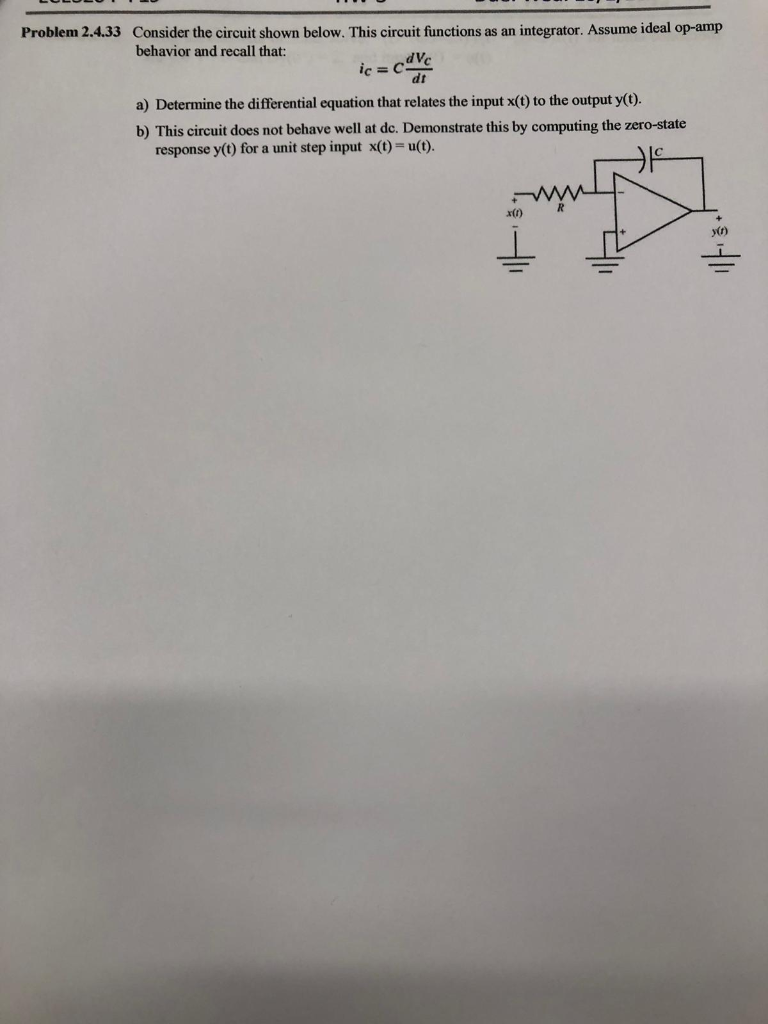 Solved Problem 2.4.33 Consider the circuit shown below. This | Chegg.com