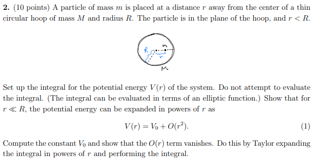 Solved 2. (10 Points) A Particle Of Mass M Is Placed At A | Chegg.com