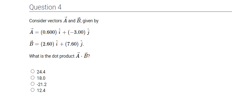 Solved Consider Vectors A And B, Given By | Chegg.com