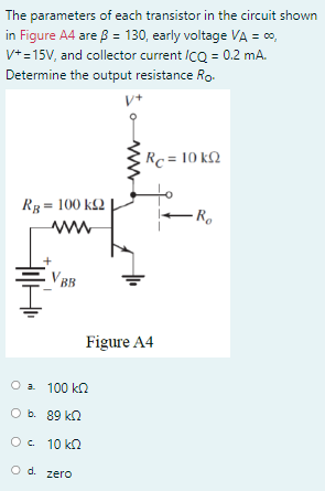 Solved The parameters of each transistor in the circuit | Chegg.com