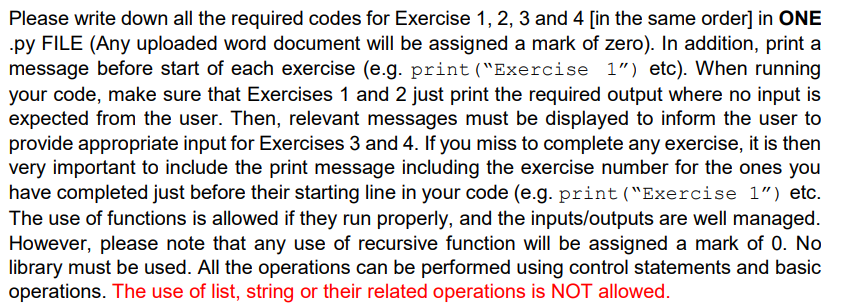 Solved Write in pythonPlease write down all the required | Chegg.com