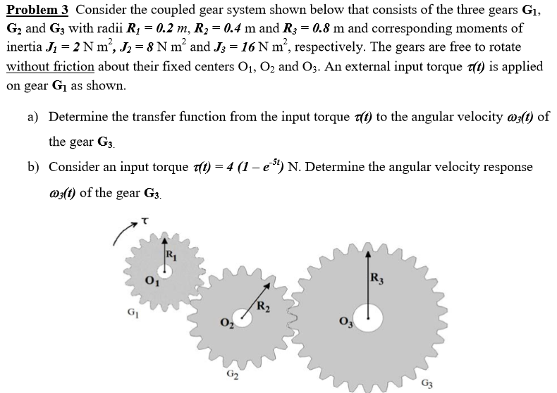 Solved Problem 3 Consider the coupled gear system shown | Chegg.com