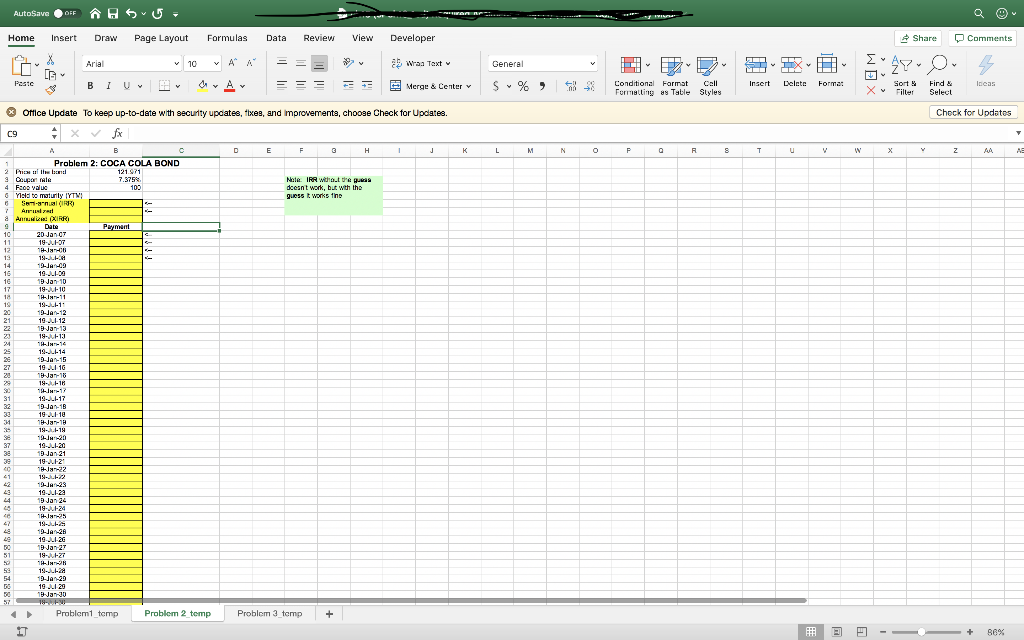 Using Excel to solve each and all the problems. Make | Chegg.com