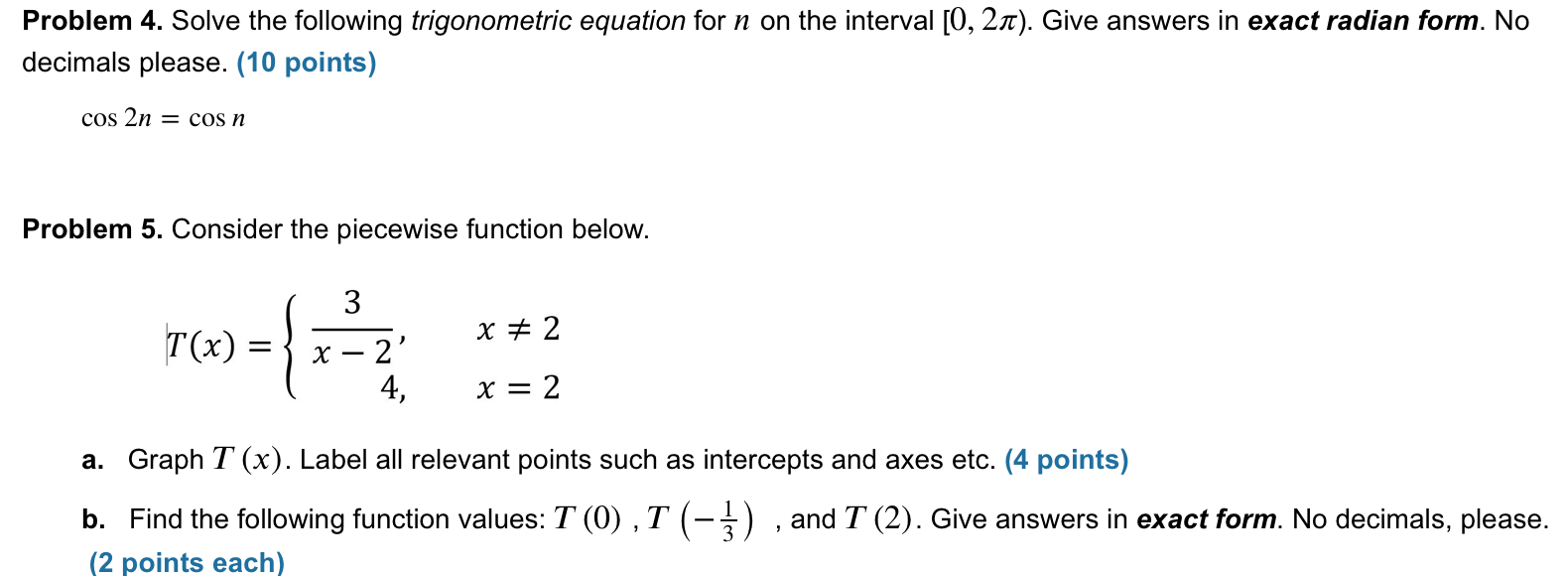 Solved Problem 4. Solve The Following Trigonometric Equation | Chegg.com