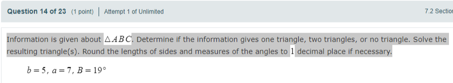 Solved Information is given about ABC. Determine if the | Chegg.com