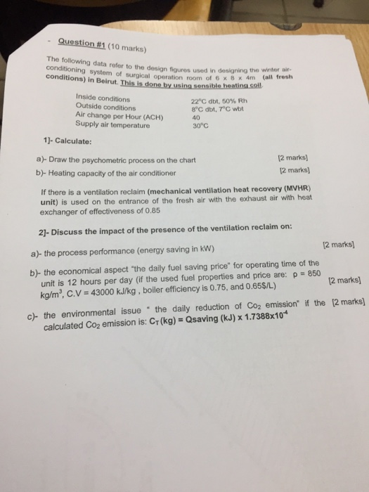 - Question #1 (10 marks) The following data refer to | Chegg.com